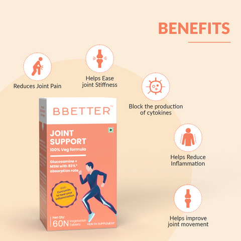 BBetter Joint Support Supplement I100% Veg I 60 Tablets