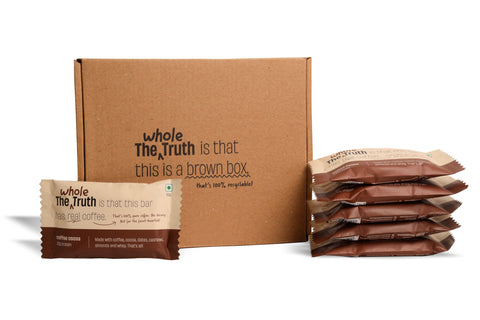 The Whole Truth - Protein Bars - Coffee Cocoa - Pack of 6 (6 x 52g) - All Natural - No Added Sugar