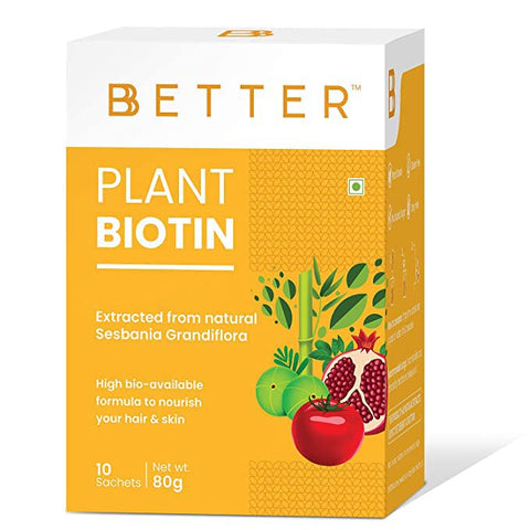 BBetter Plant Biotin Supplement I For Hair & Skin I 10 Sachets